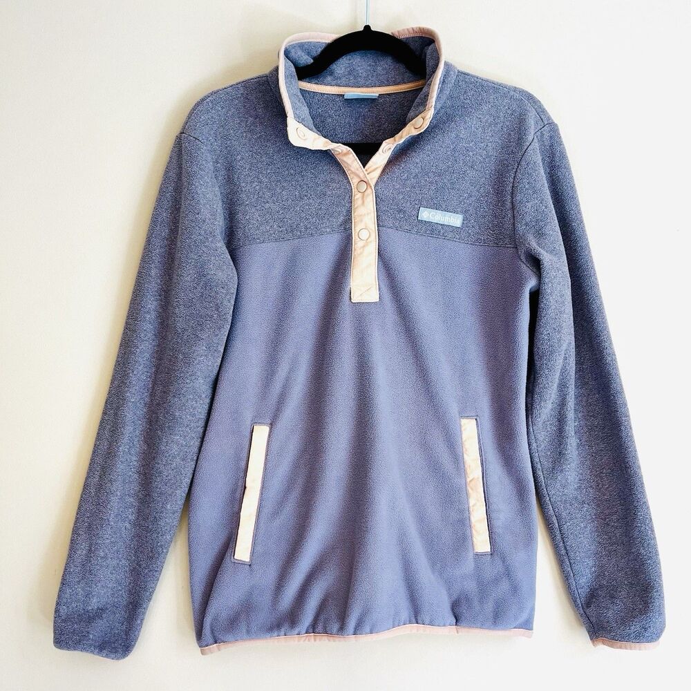 Columbia Women's Snap Mock Neck Pullover Fleece Size M Sweater